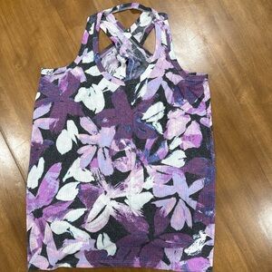 LuLaRoe active Purple and White Floral Tank Top
